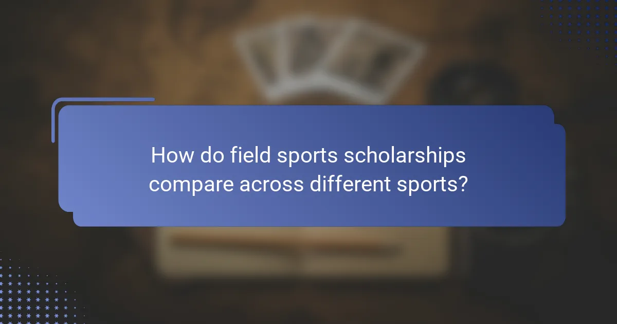 How do field sports scholarships compare across different sports?