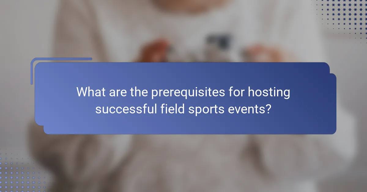 What are the prerequisites for hosting successful field sports events?