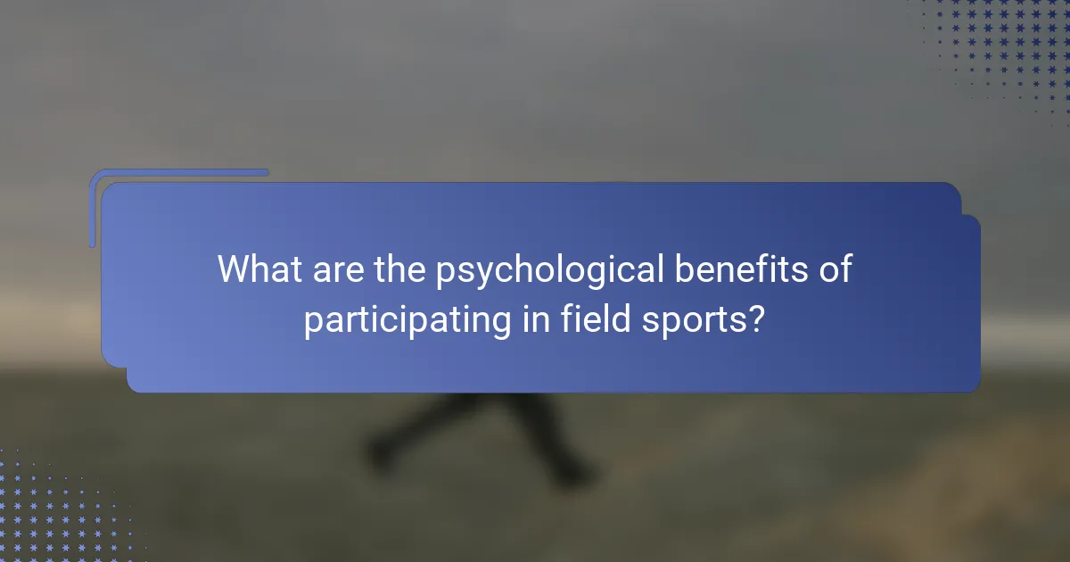 What are the psychological benefits of participating in field sports?