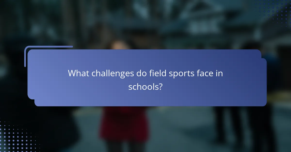 What challenges do field sports face in schools?