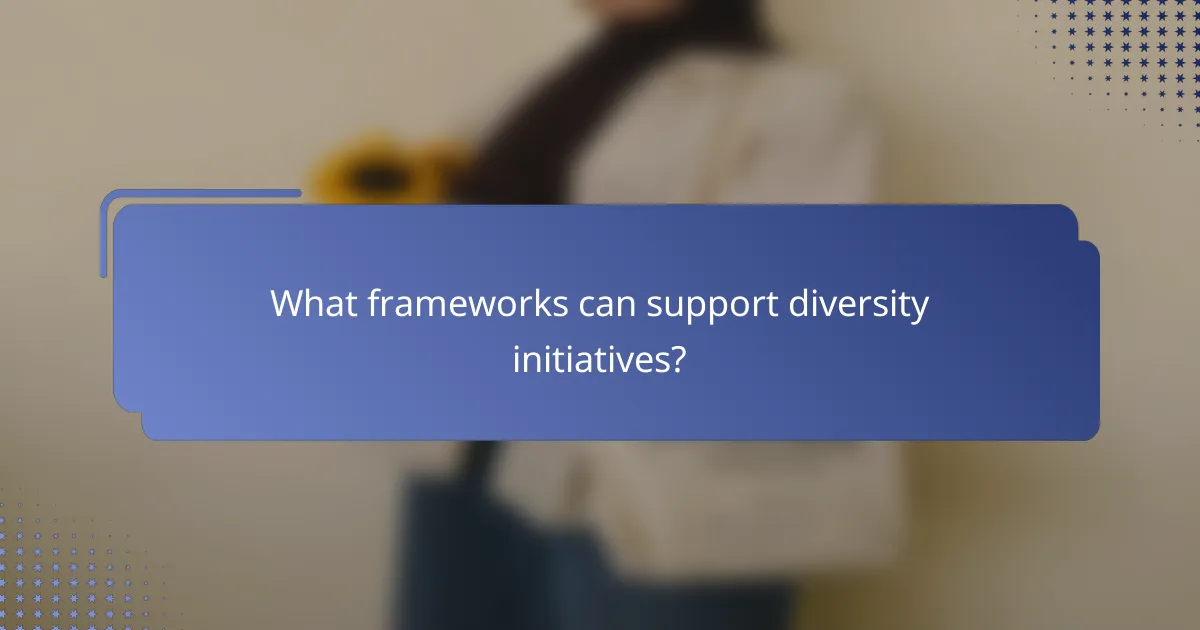 What frameworks can support diversity initiatives?