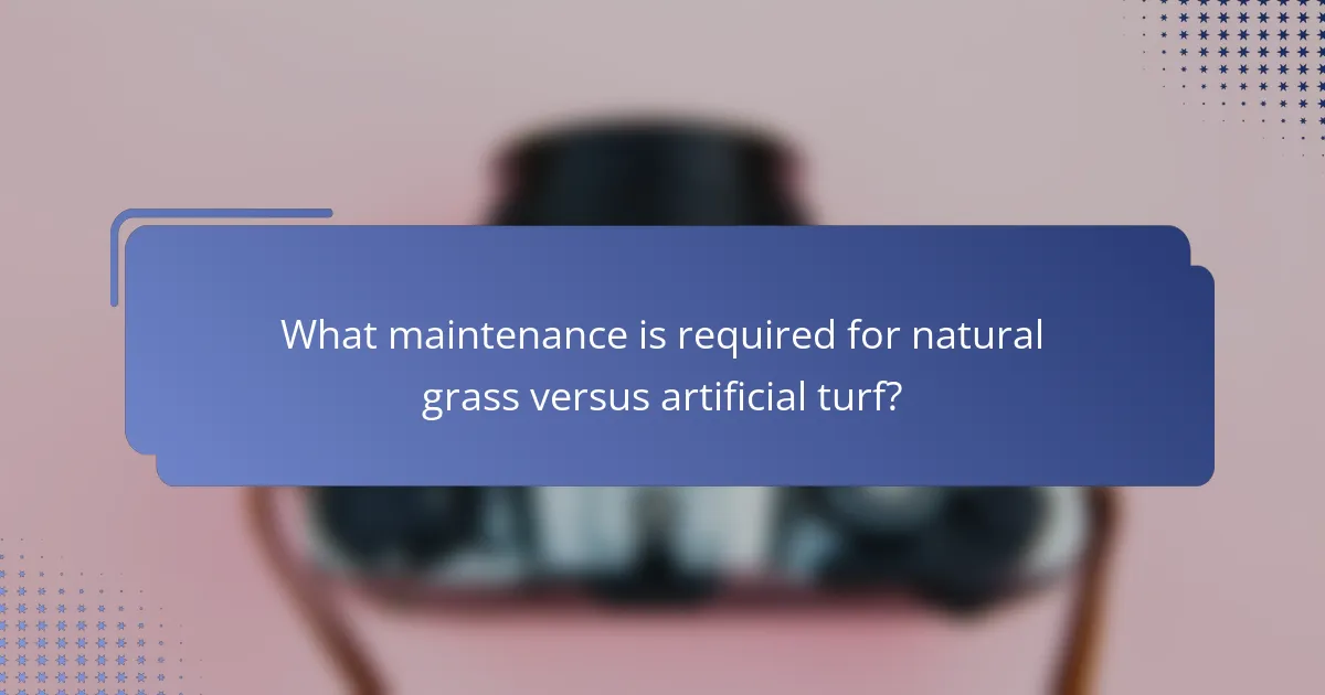 What maintenance is required for natural grass versus artificial turf?