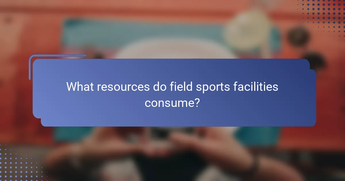 What resources do field sports facilities consume?