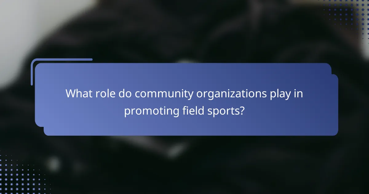 What role do community organizations play in promoting field sports?